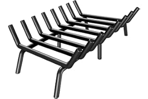 SUZLON Fireplace Grate 30 inch 8 Bar Fireplace Log Grate Heavy Duty Solid Steel Indoor Chimney Hearth with 6 Enhanced Stability Legs Kindling Tools Pit Wood Stove Firewood Burning Rack Holder