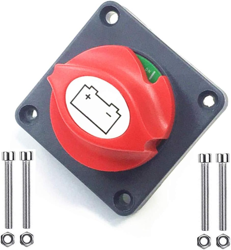 Qiorange Battery Isolator Switch 12-48V 350A Removable Knob Battery Power Cut Off Switch Battery Disconnect Switch for Car Truck Boat