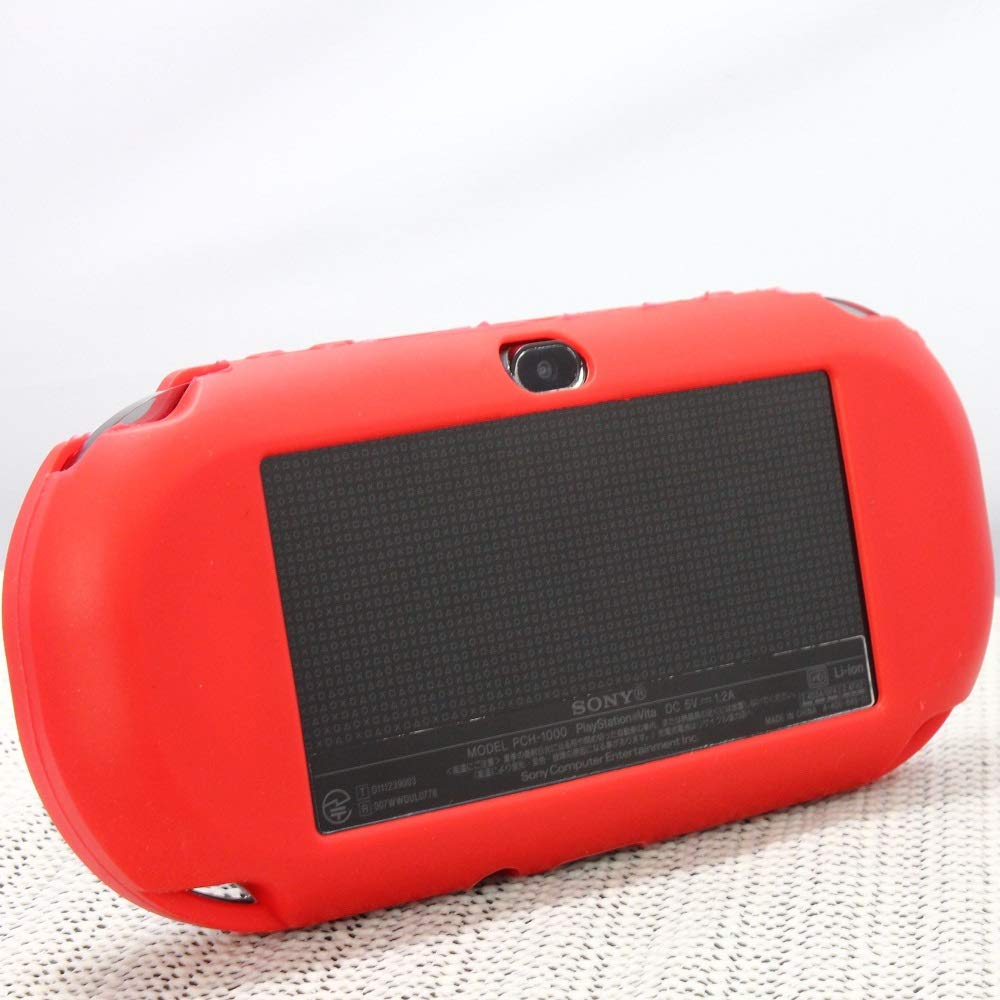 RDFJ PSVita PCH-1000 Protective Case Silicone Protective Cover Protective Frame for PSV1000 (Red)