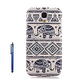 Galaxy S4 Case,Vfunn Premium TPU Gel Scratch Resistant Funny Cartoon Case Cover for Samsung Galaxy S4 SIV i9500 with 1 Screen Protector 1 Clean Cloth Cleaner 1 Stylus Pen (Galaxy S4 TPU Case) (Elephant)