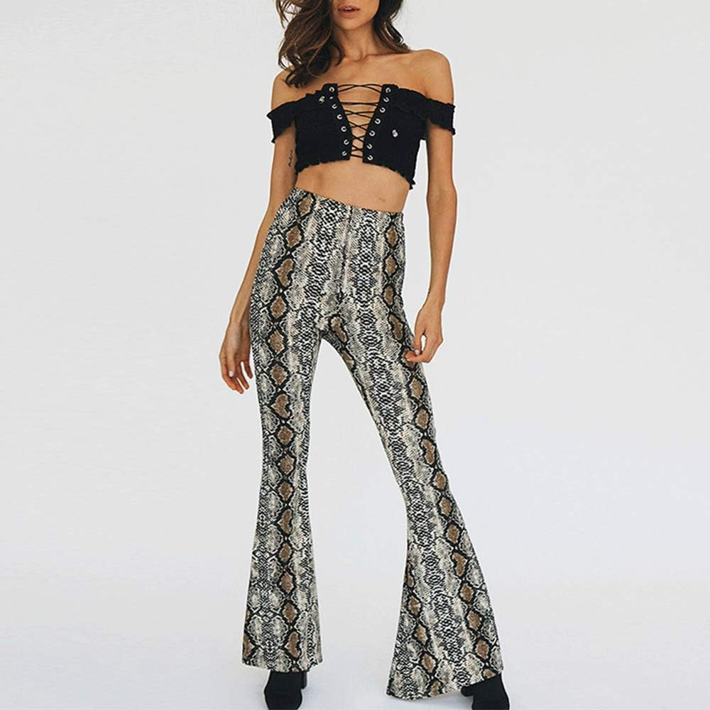 flared snakeskin trousers