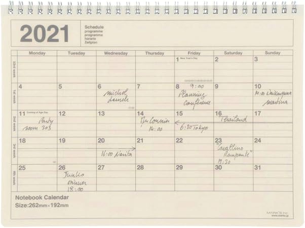 Amazon マークス 手帳 21 スケジュール帳 ダイアリー マンスリー 21年1月始まり B5変型 ノートブックカレンダー M アイボリー 21wdr Nb1 Iv 手帳 カレンダー 文房具 オフィス用品