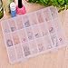 wankausonline 2 Pack Clear Dividers Box 24 Grids Adjustable Plastic Jewelry Organizer and Storage Container for DIY Art Clear Craft Box