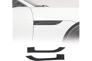 Daeiclru Real Carbon Fiber Side Fender Air Vent Trim Compatible with Jaguar F-Type 2013-2022, Air Vent Outlet Cover, Air Intake Scoop Cover Trim Sticker Accessories (Style A - Black)