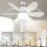 VTYXCTIGJ 20.5"Socket Fan Light with Remote,E26 Base 40W/3000-6000K Dimming | Portable Small Screw in Ceiling Fan with Light Bulb for Bedroom,Kitchen,Garage,3Color Modes,1900LM 8-Level Dimming Brightness