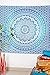 Set of 2 Boho Tapestry or Mandala Tapestry Wall Hanging Indian Hippie Tapestry Bohemian Blanket or Table Cover or Tablecloth Beach Towel Meditation Yoga Mat - Twin Size - 55x85, Blue and Green