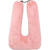 DCWINNES Kids Travel Pillow, Car Pillow with Lining, Neck and Head Support Cushion for Kids and Adults, Perfect for Long Distance Travel, Car Seats, Airplanes, and Road Trips (Pink)