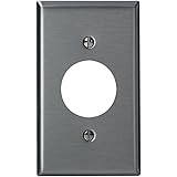 Leviton 84004-40 1-Gang, Single 1.406-Inch Hole Device Receptacle Wallplate, Standard Size, Device Mount (Stainless Steel)