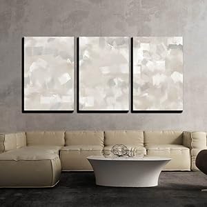 wall26 - Beige and Grey Art Painting - Canvas Art Wall Decor - 24"x36"x3 Panels