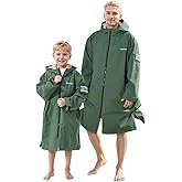 Owntop Swim Parka Kids Adult | Waterproof & Sherpa Lining | Velcro Arm Patch | Oversized Hooded Surf Poncho Changing Robe