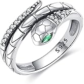 Snake Ring for Women Men 925 Sterling Silver Vintage Snake Band Rings CZ Animal Lover Jewelry Gifts for Chritmas Birthday Mother's Day