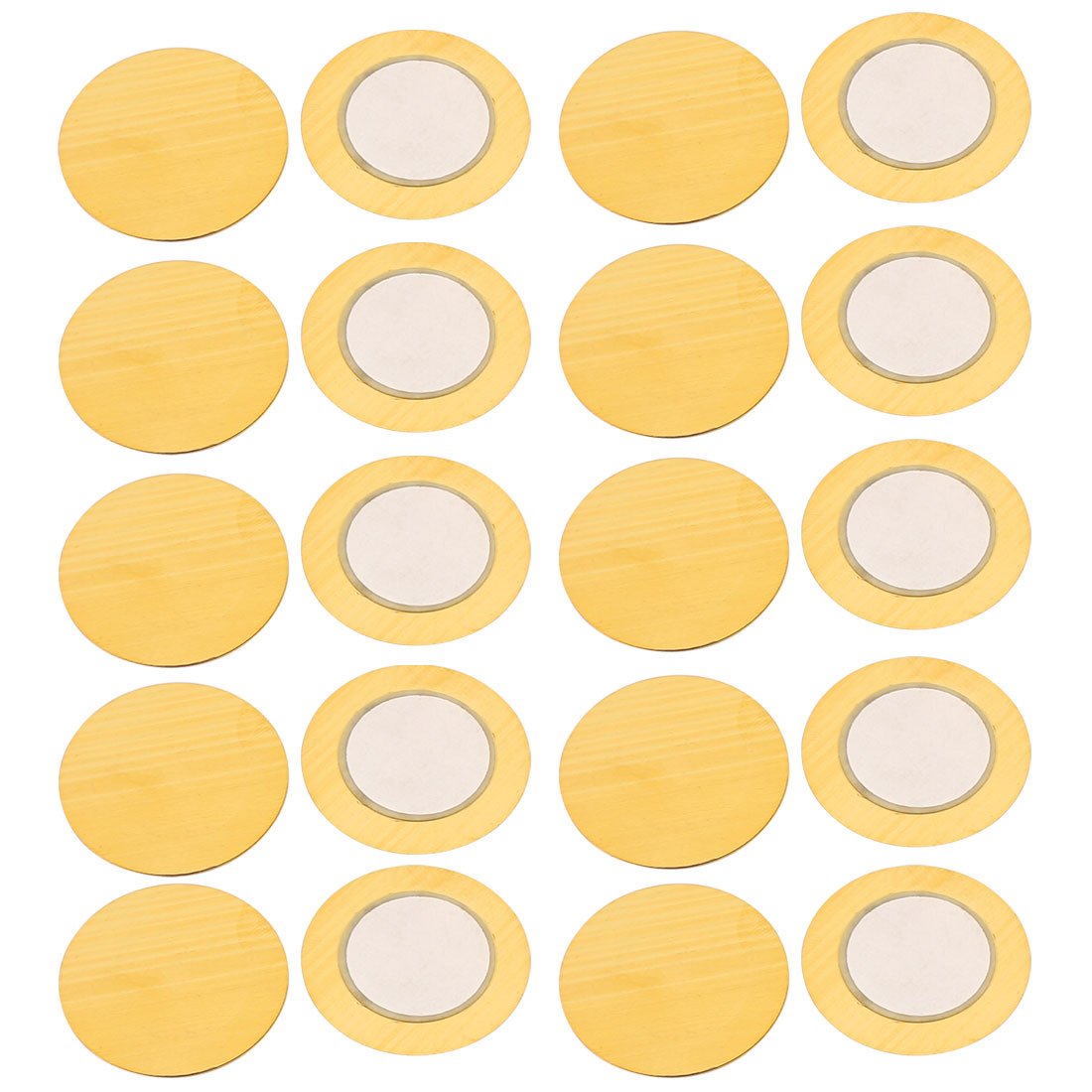 sourcing map 20pcs 27mm Diameter Piezo Discs Piezoelectric Ceramic Copper Buzzer Film Gasket