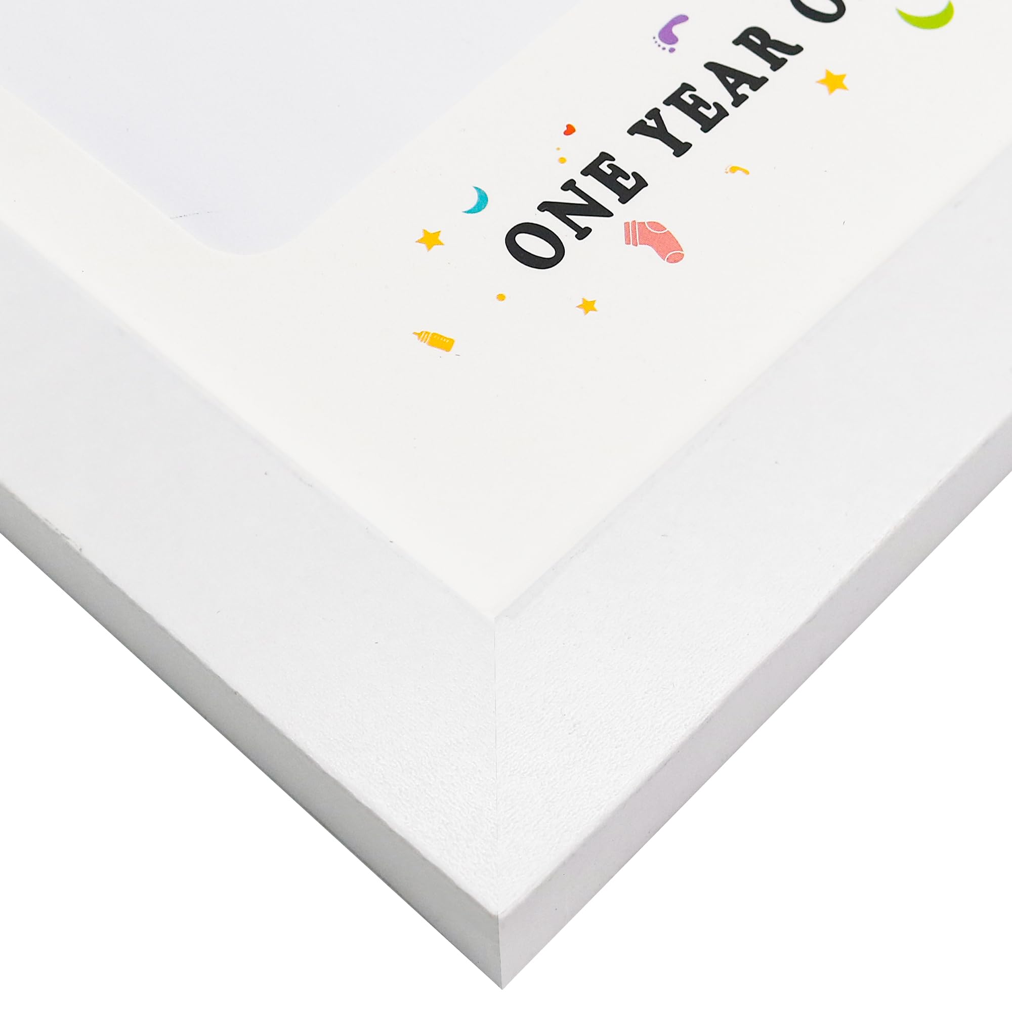 Baby First Years Photo Frames 12 Month Picture Frame 12 * 16 for Holds (1) 5x7 & (12) 2x3 Wallet Size Photos White