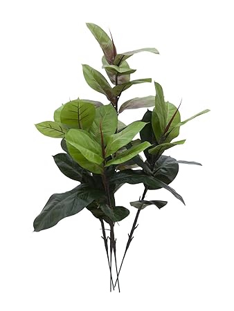 artplants Set 'Künstlicher Gummibaum + Gratis UV Schutz Spray' - Kunstpflanze Gummibaum Liva, auf Steckstab, grün, 100 cm