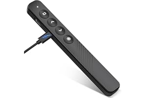 IGBRIRANT Presentation Clicker Wireless Slide Remote for Powerpoint Presentations, 2-in-1 USB C/A Rechargeable Presenter Sideshow Advancer with Volume Control/Hyperlink for MAC/Computer/Laptop Round Slim