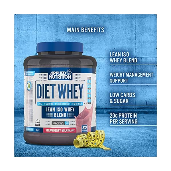 Applied-Nutrition-Diet-Whey-Protein-Powder-Supplement-Low-Carb-Sugar-High-Protein-Weight-Loss-with-CLA-Gold-L-Carnitine-Green-Tea-High-Phd-Standard-2kg-80-Servings-Strawberry-Milkshake Applied Nutrition Diet Whey High Protein Powder Supplement Low Carb & Sugar for Weight Management with CLA Gold L…