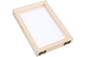 VILLFUL Wooden Paper Making Mold Frame Diy Craft Kit for Boys and Girls 12.5x18cm Handmade Paper Screen for School Art Projec