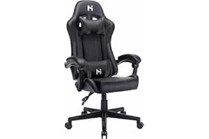 HLDIRECT Gaming Chair, Video Game Chair, Gamer Computer Chair, Ergonomic Gaming Chairs for Adults with Headrest and Lumbar Support, Swivel PU Leather Office Chair