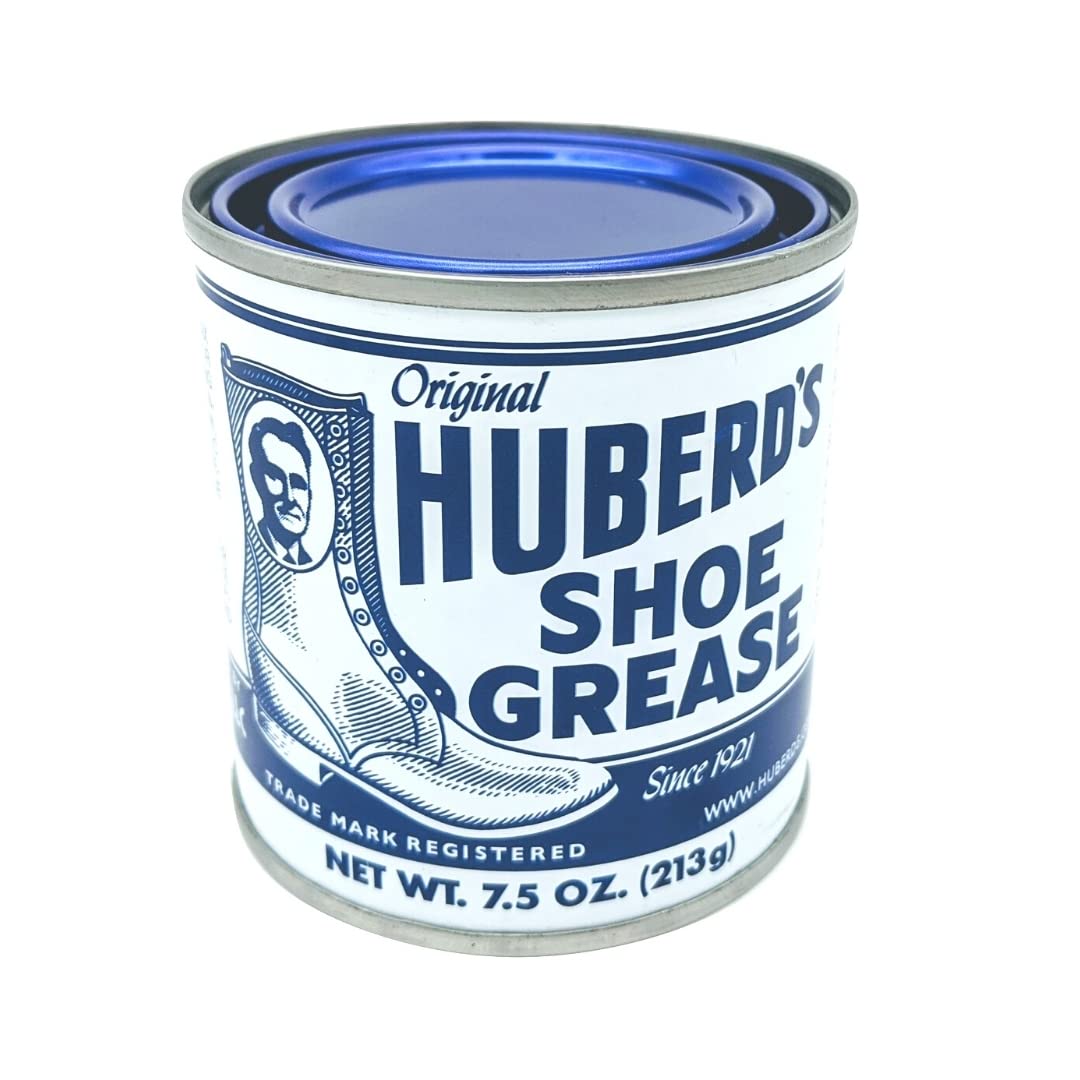 Huberd Shoe Grease Co. Huberd’s Shoe Grease (7.5oz) - Leather conditioner and waterproofer since 1921. Waterproofs, softens and conditions boots, shoes, bags, belts, jackets, car seats, gloves, furniture, saddles and tack.