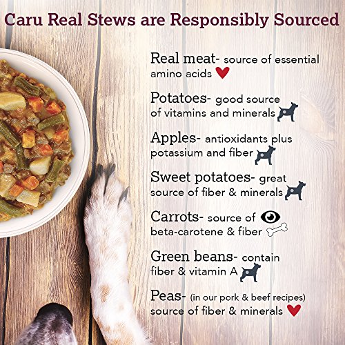 CARU REAL TURKEY WITH LAMB STEW FOR DOGS, NATURAL ADULT WET DOG FOOD WITH ADDED VITAMINS AND MINERALS, FREE FROM GRAIN, WHEAT AND GLUTEN (12.5 OZ)