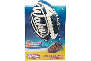 Wahu 100% Waterproof Color Change Beach Football with Real Laces for in and Out of Water Play, 9" Outdoor Football for Pool and Beach Games, Red
