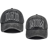 Mjanmqwtb 2PCS Mom and Dad Gifts Hats, Adjustable Cotton Embroidered Mom Dad Baseball Cap for Women Men