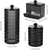 Hwtcjx Cotton Swab Holder Dispenser with Lid PS Material 3 Pcs view 2