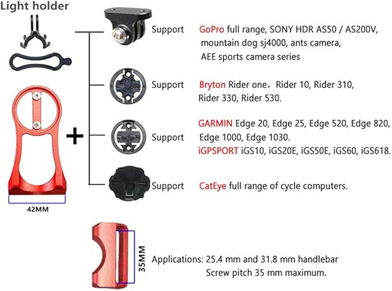 Lurhachi Out Front Bike Computer Mount For Garmin Edge Cat Eye Bryton Bike Computer Gps Gopro Action Camera Cycling Light Black Amazon In Sports Fitness Outdoors