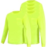 New Olym High Visibility Long Sleeve T Shirts Safety Fit Work Shirts Sun Protection Construction Shirts for Men