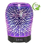 COOSA 100ml 3D Starburst Fireworks Aromatherapy Essential Oil Diffuser Cool Mist Humidifier with 4 Time Setting and 7 Color Changing LED Lights for Home Office (Multicolor)