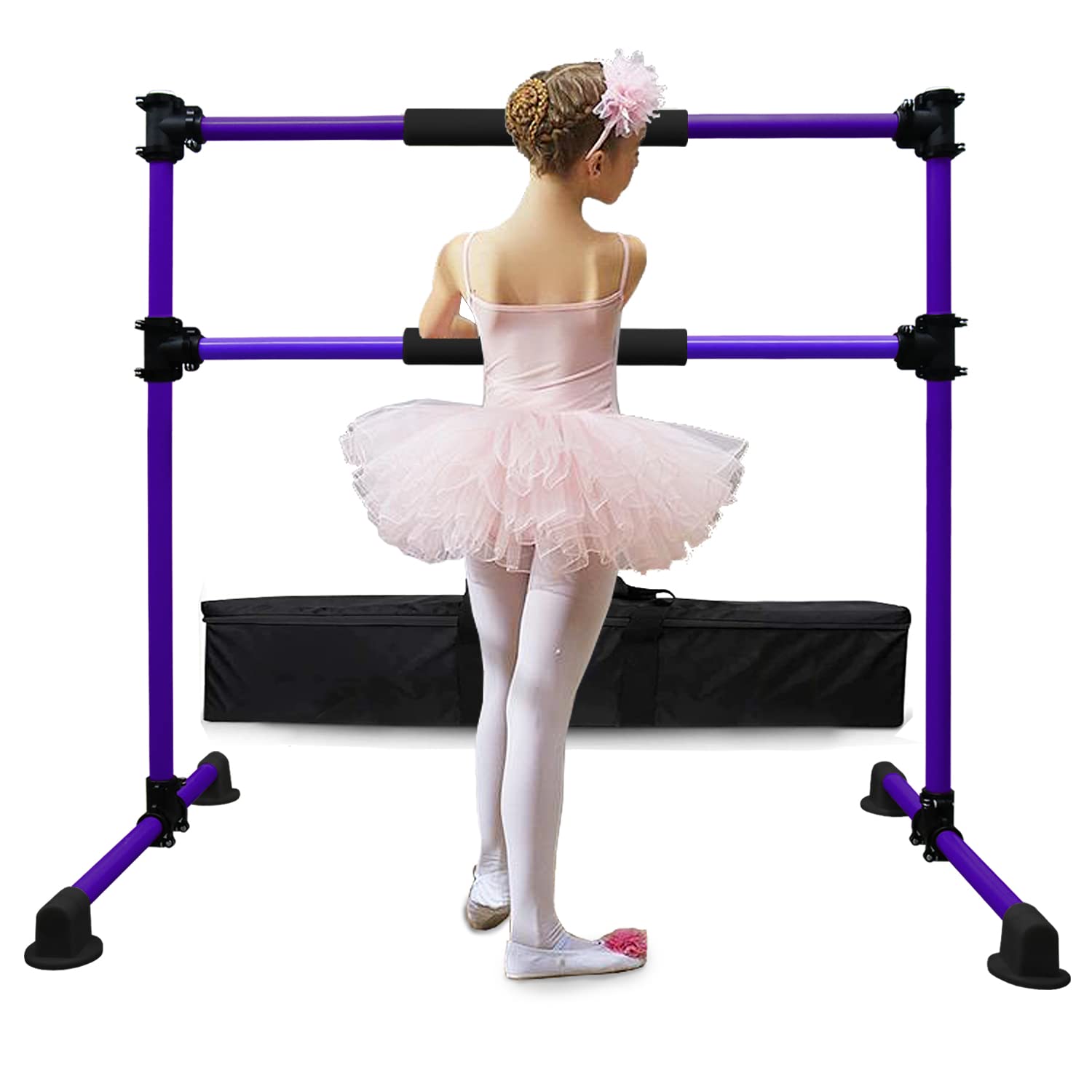 Photo 1 of Wesky Updated Double Ballet Barre Portable 4FT Adjustable Ballet Barre Fitness Stretching Dancing Bar for Home Studio Adult and Kids (Purple Update)