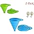 Collapsible Funnel Set, Food Grade FDA Approved Silicone Funnel Folding for Cooking, Water Bottle, Liquids, Powders Must-Have Kitchen (1 pack large+1 pack small)
