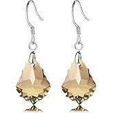 Austrian Crystal Baroque Drop Dangle Earrings for Women 925 Sterling Silver Hook Hypoallergenic Jewelry