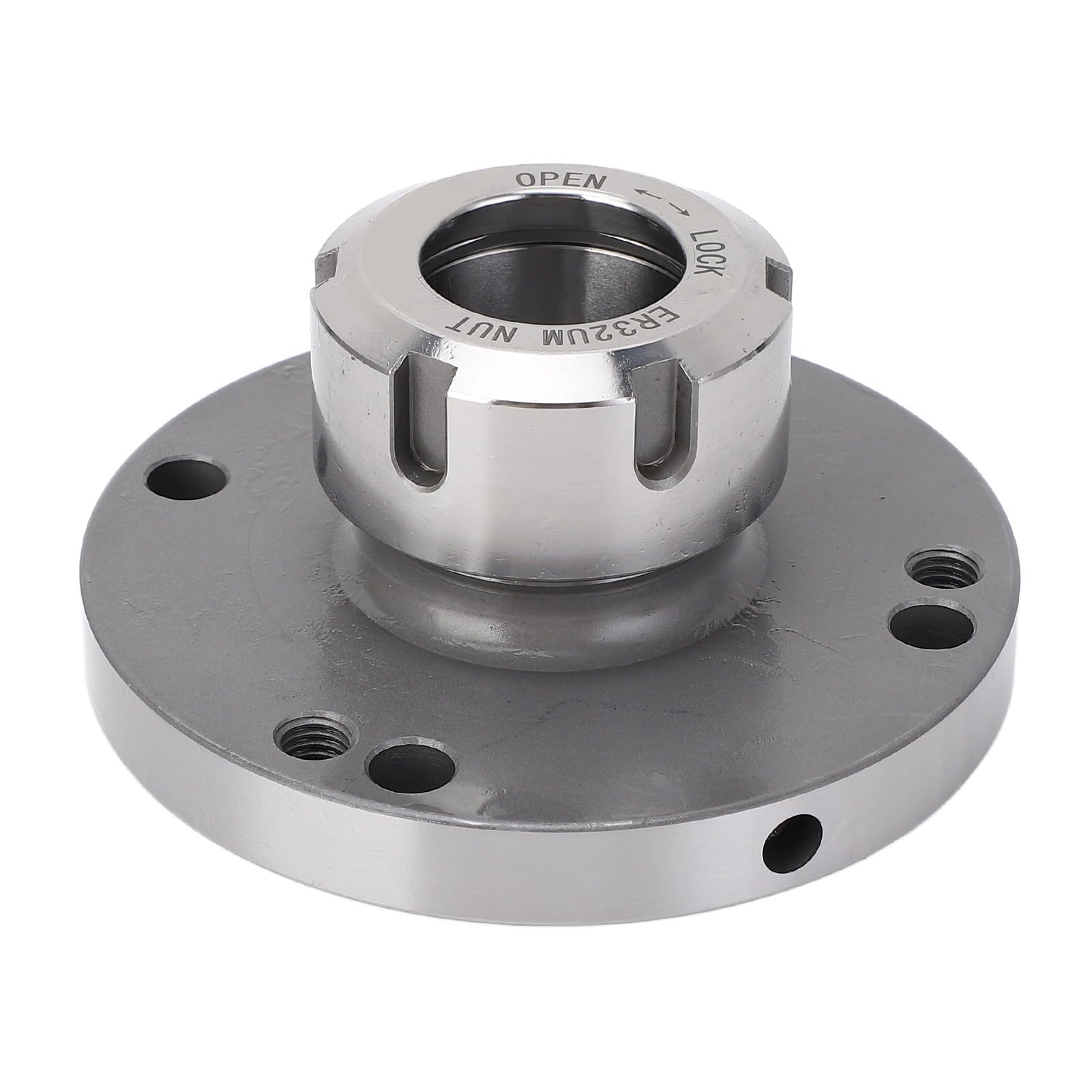 Collet Chuck, ER32-D100 Collet Fixture Plain Back 100mm Dia for CNC Milling Machine, Compact Lathe Tight Tolerance Tool, CNC Lathe Milling Machine Router Parts Accessories