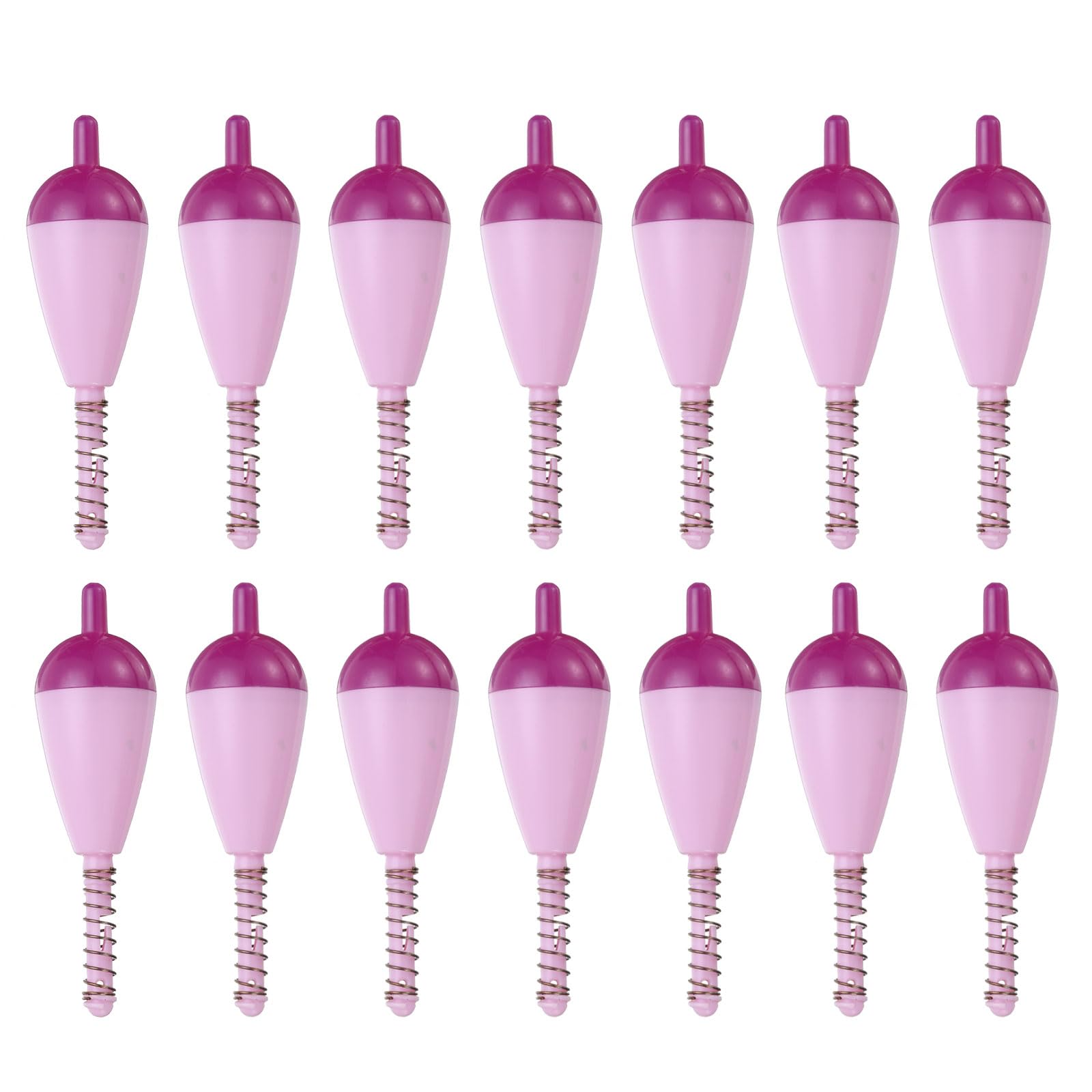 PATIKIL Fishing Float Bobbers, 15 Pack Hard ABS Oval Stick Spring Slip Bobber for Crappie Trout Bass Fishing, Purple