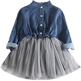 Robe Pull Fille VIKITA Coton Princesse - Chaud Et Confortable - Taille 2-8 Ans - Lavable Machine