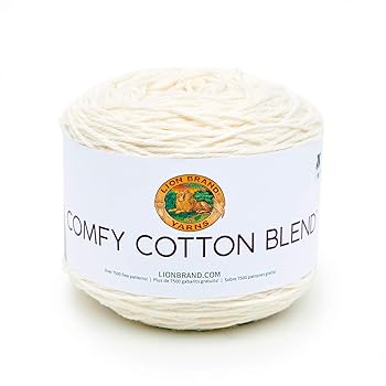 Lion Brand Yarn Comfy Cotton Blend Yarn, Whipped Cream