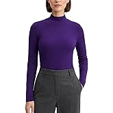 Zengjo Womens Mock Neck Long Sleeve Tops Ribbed Thermal Baselayer Shirt Stretch