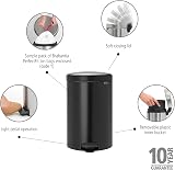 Brabantia NewIcon Pedal Bin 20L Matt Black Soft Closure with Inner Bucket view 2