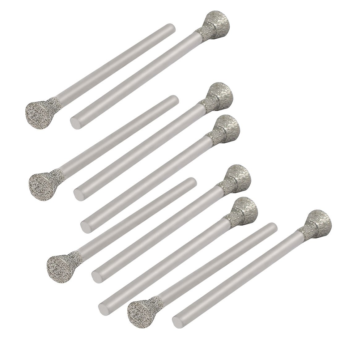 Sourcingmap 2.35mmx5mm Diamond Coated Inverted Cone Mounted Points Grinding Bits 10pcs