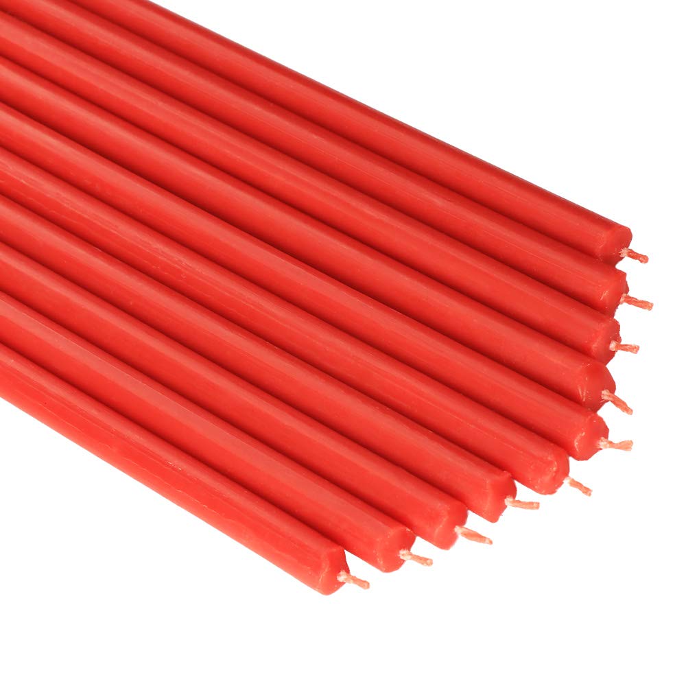 NKlaus 190g (Approx. 10 pcs.) Altar Candles red soot drip-Free Candles Easter Candles L: 28cm 36325