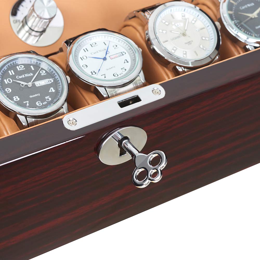 JQUEEN 4 Automatic Watch Winder with 6 Storage Case (Ebony (EZ))