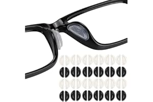 24 Pairs Anti-Slip Eyeglass Nose Pads, Silicone Glasses Nose Cushions 48 Pcs, Half Moon Shape Air Bag Height Increase Grips w