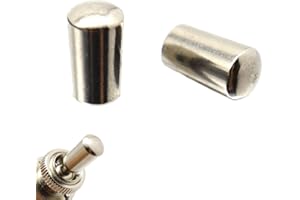 SAMHEROME Universal Guitar Toggle Switch Knob Set - Metal Tip Pickup Switch Knob for Epiphone Les Paul, Fits 3.5mm & 4mm Switches (Chrome, 1pcs - 3.5mm & 4mm)