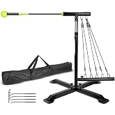Hikeen Baseball Softball Swing Trainer, Baseball Training Equipment, Includes 5 Elasticity Bands Baseball/Softball Accessories for Hitting and Batting, Adjustable Height for All Ages Training