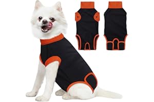 iBuddy Dog Surgical Recovery Suit, Professional Pet Recovery Shirt Dog Abdominal Wounds Bandages for Male Female，Anti Licking Breathable Dog Shirt