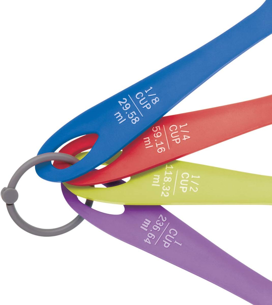 Colourworks 4 Piece Measuring Cup Set, Multi-Coloured Plastic Rainbow Scoops/Spoons Kitchen Utensils - Image 3