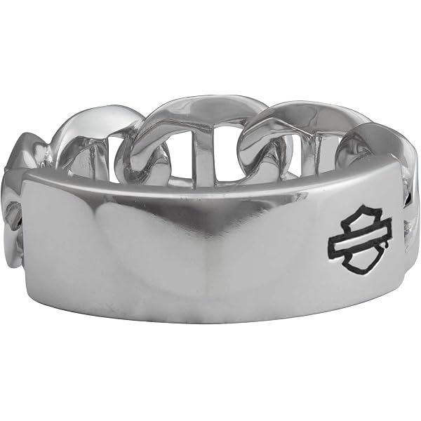 Harley-Davidson Women's Sterling Silver Ring – Multi Bar & Shield Logo Band (HDR0227)