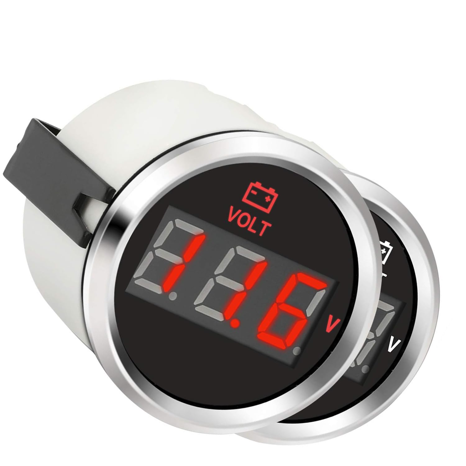 Unifizz 52MM Universal Digital Boat Voltmeter Car Voltage Gauge 9-32V 2" Motorcycle Truck Yacht Vessel