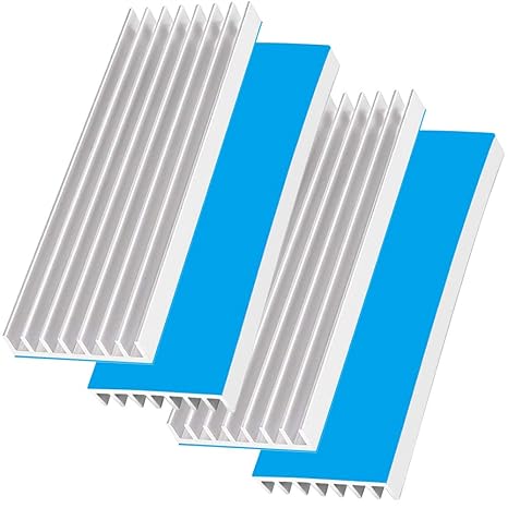Akuoly 4 Stück Aluminium Kühlkörper Kühler-Set Heatsink mit Thermoklebeband Kühler Fin für Fire TV Stick Verstärker Transisto